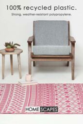 Homescapes Luxury Outdoor Rug Waterproof Reversible for Garden, Pink Tia Aztec - Size: 180 cm x 270 cm - thumbnail 3