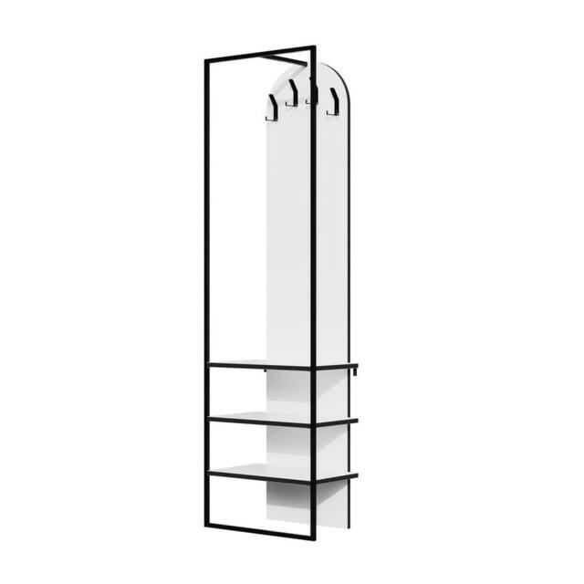 Havendro White Tall Slim Hallway Shoe Storage Coat Rack - image 1