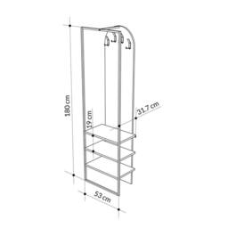 Havendro White Tall Slim Hallway Shoe Storage Coat Rack - thumbnail 2