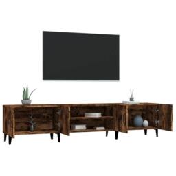 Berkfield Home TV Cabinet Smoked Oak 180x31.5x40 cm Engineered Wood in Brown - thumbnail 5
