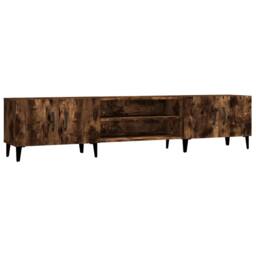 Berkfield Home TV Cabinet Smoked Oak 180x31.5x40 cm Engineered Wood in Brown - thumbnail 1