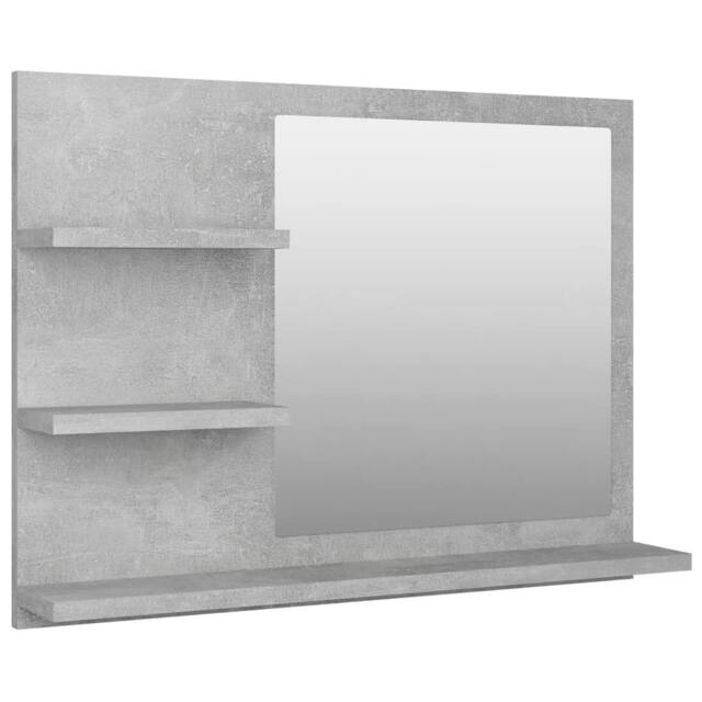 Berkfield Home Bathroom Mirror Concrete Grey 60x10.5x45 cm Engineered Wood - image 1