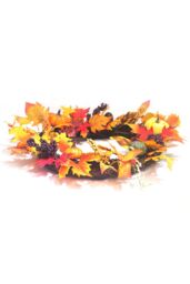Living and Home Fall Wreath for Front Door Halloween Thanksgiving Decoration in Orange - thumbnail 3