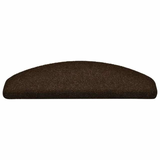 Berkfield Home Self-adhesive Stair Mats 5 pcs Brown 65x21x4 cm Needle Punch - Size: Medium - image 1