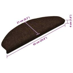 Berkfield Home Self-adhesive Stair Mats 5 pcs Brown 65x21x4 cm Needle Punch - Size: Medium - thumbnail 8