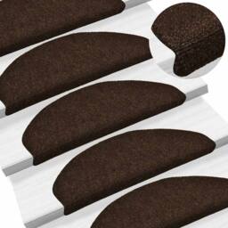 Berkfield Home Self-adhesive Stair Mats 5 pcs Brown 65x21x4 cm Needle Punch - Size: Medium - thumbnail 5