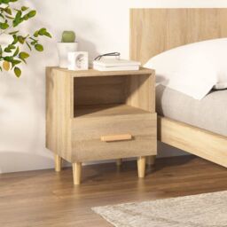Berkfield Home Bedside Cabinet Sonoma Oak 40x35x47 cm in Brown - Size: 40 x 35 x 47 cm - thumbnail 1