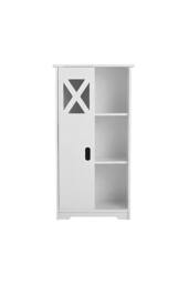 Living and Home Freestanding Bathroom Storage Cabin in White - thumbnail 6