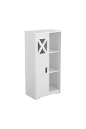 Living and Home Freestanding Bathroom Storage Cabin in White - thumbnail 7
