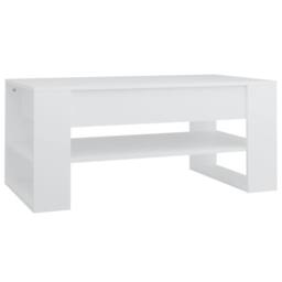 Berkfield Home Decorative Coffee Table White 102x55x45 cm Engineered Wood - Size: 102 x 55 x 45 cm - thumbnail 3