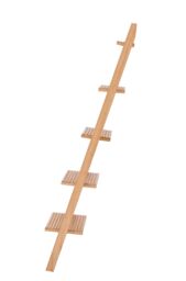 Nordlys Natural Solid Wood Wall Ladder Shelf in Light Brown - thumbnail 6