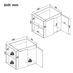 FORGEVIO White Wall Mounted Bathroom Vanity Unit with LED Light Storage Doors - thumbnail 2