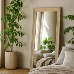 Wyld Haus Tall Rectangular Natural Wood Full Length Mirror - thumbnail 1