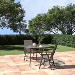 Living and Home Nabu 2 Seater Dining Bistro Set in Brown - thumbnail 3