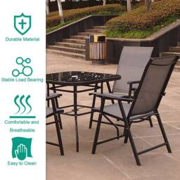 Living and Home Nabu 2 Seater Dining Bistro Set in Brown - thumbnail 8