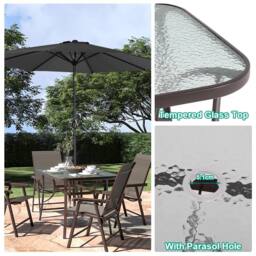 Living and Home Nabu 2 Seater Dining Bistro Set in Brown - thumbnail 4
