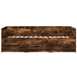 Berkfield Home Daybed with Drawers without Mattress Smoked Oak 90x200 cm in Brown - thumbnail 4