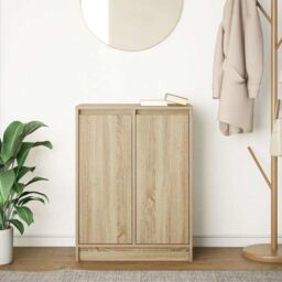 Berkfield Home Sideboard Sonoma Oak 57x34x76 cm Engineered Wood in Brown - Size: 57 x 34 x 76 cm - thumbnail 3