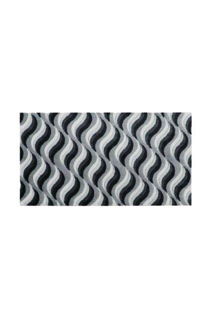 JVL Solemate® Hand Carved Wave Doormat 57 X 100 cm in Grey - Size: 57 cm x 100 cm - image 1
