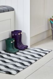 JVL Solemate® Hand Carved Wave Doormat 57 X 100 cm in Grey - Size: 57 cm x 100 cm - thumbnail 2