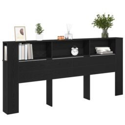 Berkfield Home Headboard Cabinet Black Oak 220x18, 5x104, 5 cm - thumbnail 2