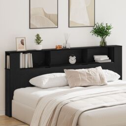 Berkfield Home Headboard Cabinet Black Oak 220x18, 5x104, 5 cm - thumbnail 1