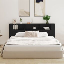 Berkfield Home Headboard Cabinet Black Oak 220x18, 5x104, 5 cm - thumbnail 4
