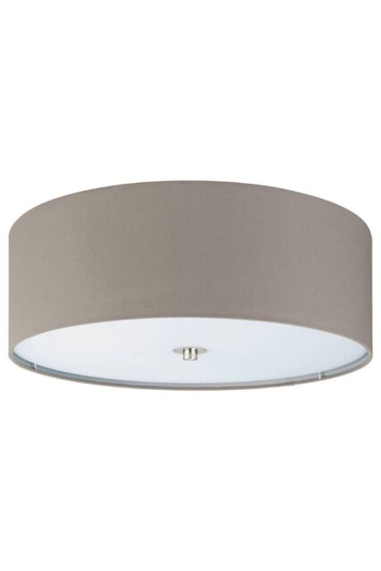 Eglo Pasteri Fabric 3-Light Ceiling Flush Light in Taupe - image 1