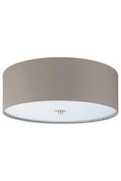 Eglo Pasteri Fabric 3-Light Ceiling Flush Light in Taupe - thumbnail 1