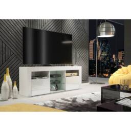 Mex Furniture LTD TV Unit Pulse 145cm - White with Gloss Doors & LED Lights - thumbnail 6