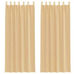 Berkfield Home Voile Curtains with Rod Pockets 2 pcs Sand in Light Sand - thumbnail 1