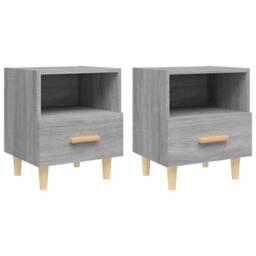 Berkfield Home Beautiful Bedside Cabinets 2 pcs Grey Sonoma 40x35x47 cm - Size: 40 x 35 x 47 cm - thumbnail 3