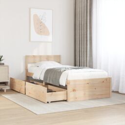 Berkfield Home Bed Frame without Mattress 90x190 cm Single Solid Wood Pine in Brown - thumbnail 1
