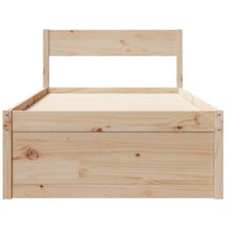 Berkfield Home Bed Frame without Mattress 90x190 cm Single Solid Wood Pine in Brown - thumbnail 4