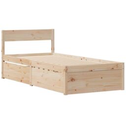 Berkfield Home Bed Frame without Mattress 90x190 cm Single Solid Wood Pine in Brown - thumbnail 3