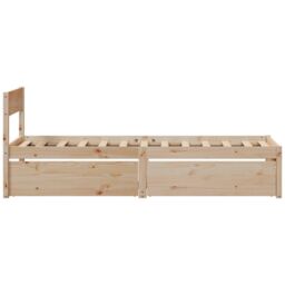 Berkfield Home Bed Frame without Mattress 90x190 cm Single Solid Wood Pine in Brown - thumbnail 5