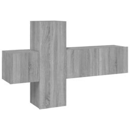 Berkfield Home 3 Piece TV Cabinet Set Grey Sonoma Engineered Wood - thumbnail 2