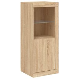 Berkfield Home Sideboards with LED Lights 3 pcs Sonoma Oak Engineered Wood in Brown - thumbnail 7