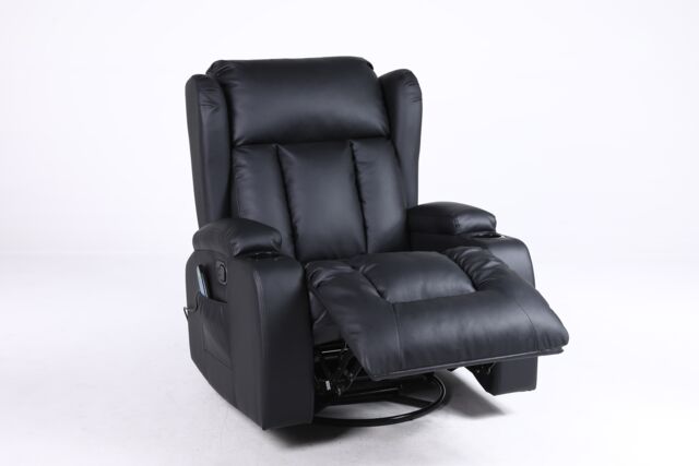 SquareBoxx Constantine 10-in-1 Massage Armchair Recliner in Black - image 1