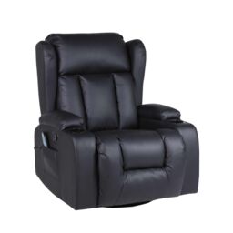 SquareBoxx Constantine 10-in-1 Massage Armchair Recliner in Black - thumbnail 2