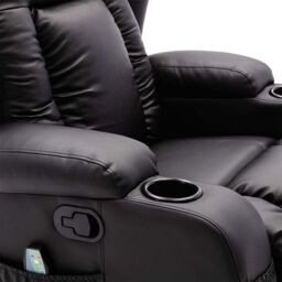 SquareBoxx Constantine 10-in-1 Massage Armchair Recliner in Black - thumbnail 4