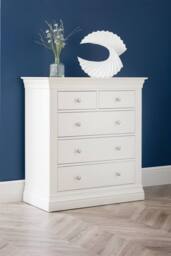 Julian Bowen Clermont 5 Drawer Chest (3+2) in White