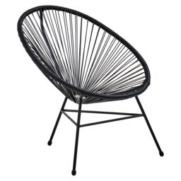 Orsina Rattan 3 Piece Patio Set, Weather Resistant in Black - thumbnail 3
