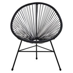 Orsina Rattan 3 Piece Patio Set, Weather Resistant in Black - thumbnail 2