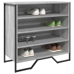 Berkfield Home Shoe Cabinet Grey Sonoma 80x38x78 cm Engineered Wood - Size: 80 x 38 x 78 cm - thumbnail 1