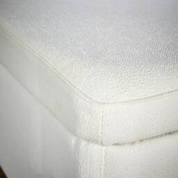 Home Source Storage Ottoman Seat Boucle Velvet Metal Legs Compact Bedroom Storage in White - thumbnail 7