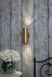 BHS Lighting Bruce Outdoor Wall Light in Gold - thumbnail 4