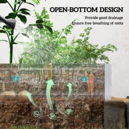 OUTSUNNY Galvanised Raised Garden Bed Metal Planter Box, Silver - thumbnail 4