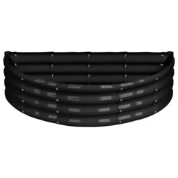 Harbour Housewares Raised Garden Bed - Semi-Circle Bottomless Galvanised Steel Planter 120 x 60cm in Black - Size: 120 x 60 cm