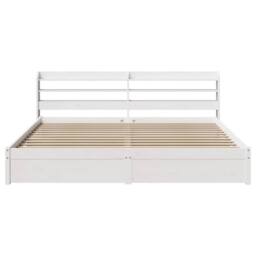 Berkfield Home Bed Frame with Headboard without Mattress White 180x200 cm Super King - thumbnail 4
